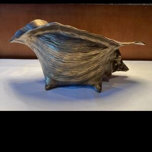 Decorative Vintage Brass Conch Planter